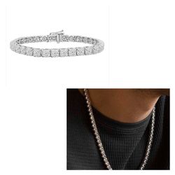 6mm Tennis Necklace Bracelet Set 