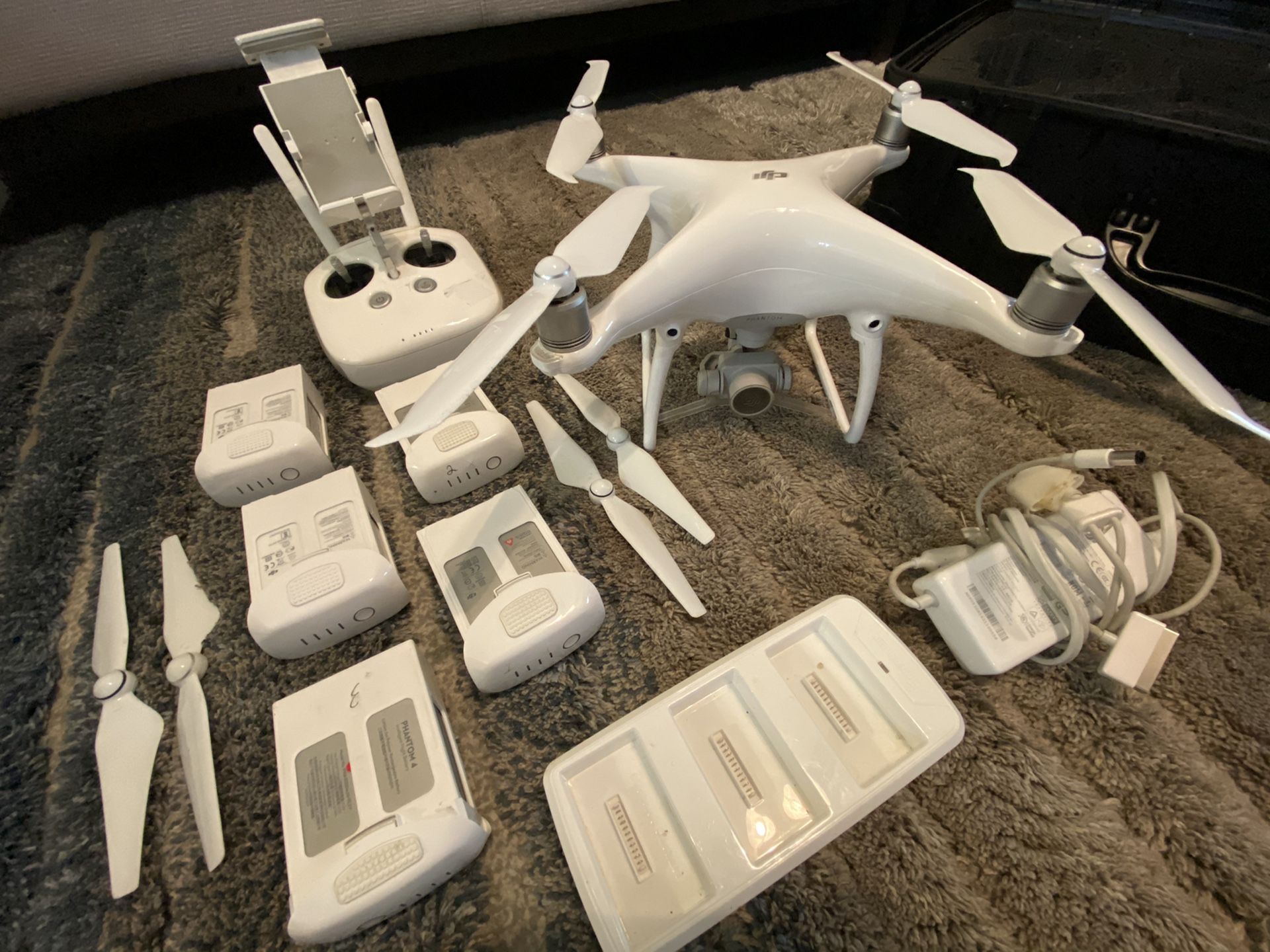 DJI Phantom 4 with Case Club Wheeled Waterproof Case, 5 Battery and Intelligent Battery Charging Hub,