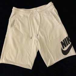 Nike Sportswear French Terry Alumni Shorts Mens Medium M White Black AT5267-100