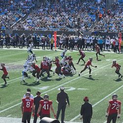 2 Lower level TNF Premium Section 110 Tickets panthers Vs Falcons  Thumbnail