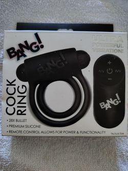 C ring with rechargeable vibrating bullet and remote