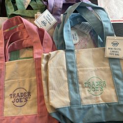 Trader Joe's Mini Tote Bag Spring Colors 