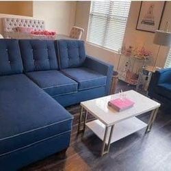 Blue Stylish Sectional Couch 