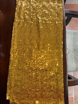 108” x 12” gold sequin table runner