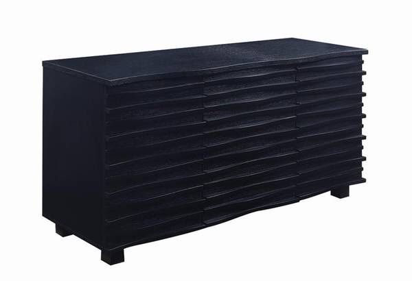 Rich Black Wave Design Dining Room Server! Lowest Prices Ever!