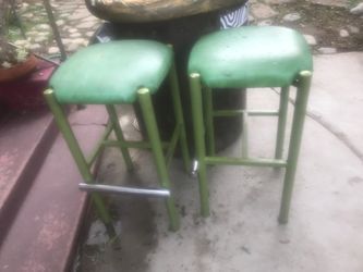 Green barstools
