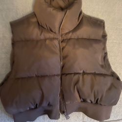 Brown Puffer Vest Size Adult S