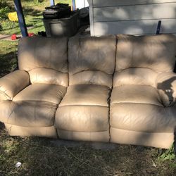 Beige Tan Sofa Couch Recliner For