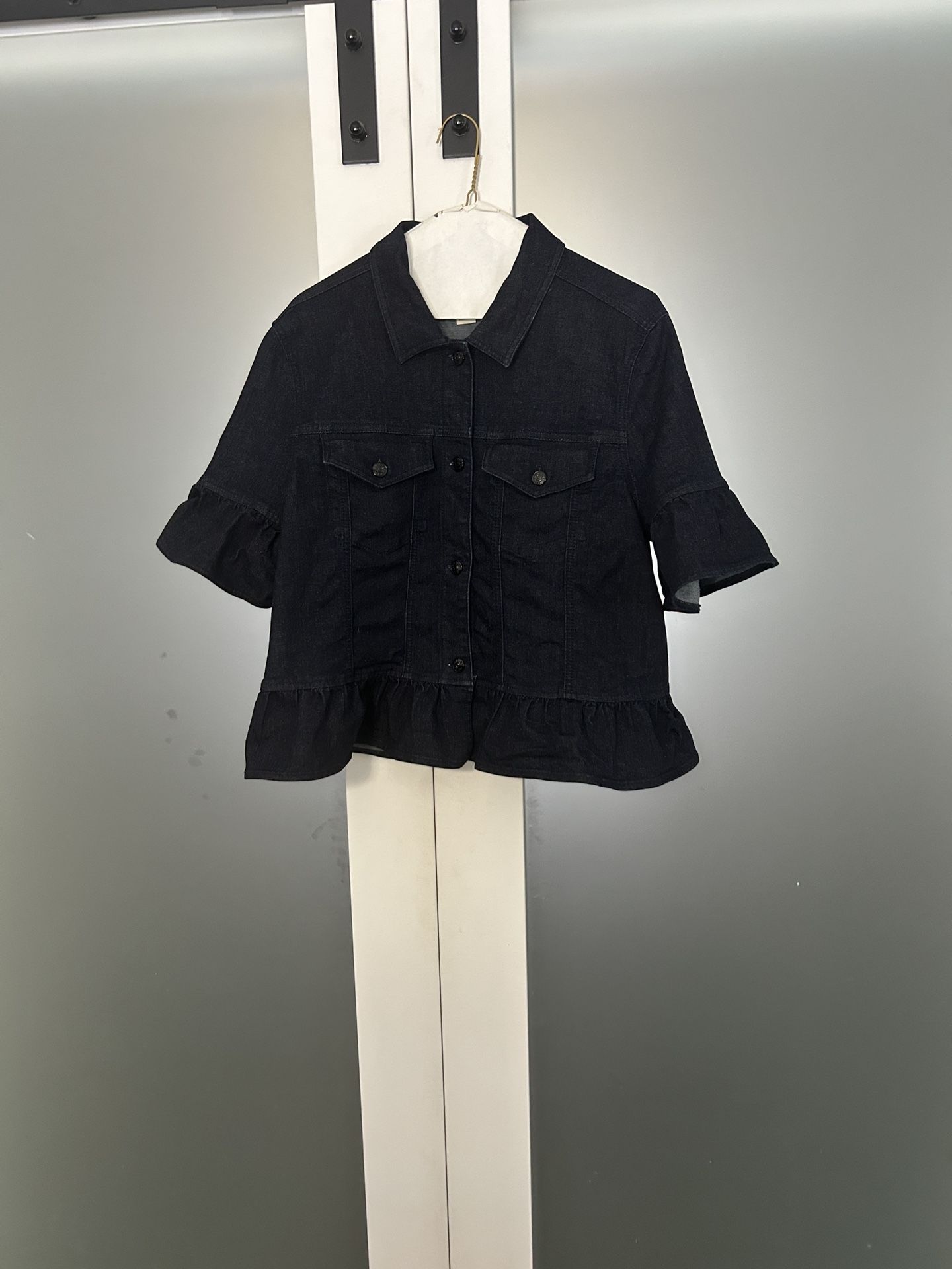 Kate Spade Denim Jacket With Ruffle Details