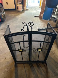 3 -Panel Flat Fireplace Screen