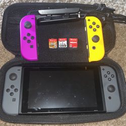 Nintendo Switch With 3 Games