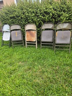 5 Chairs  4 metal  1 plastic