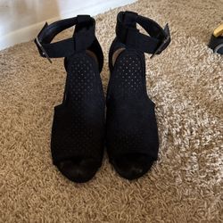 Faux Suede Heeled Sandal