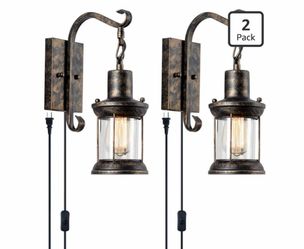 Brand New Set Of 2 Rustic Wall Lamps/ Scones