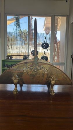 Large brass fire log holder