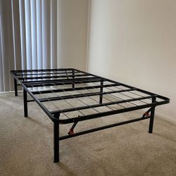 TWIN XL SIZE PALTFORM METAL BED FRAME FOLDABLE  (LIKE NEW - VERY STURDY)