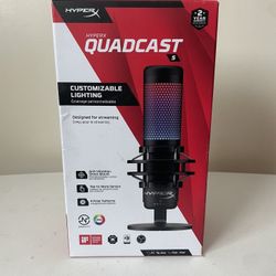 HyperX QuadCast S RGB USB Condenser Microphone with Shock Mount for Gaming, Streaming, Podcasts