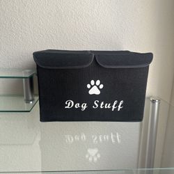 Geyecete Large Storage Boxes - Large Linen Fabric Foldable Storage Cubes Bin Box Containers with Lid and Handles for Dog Apparel & Accessories, Used