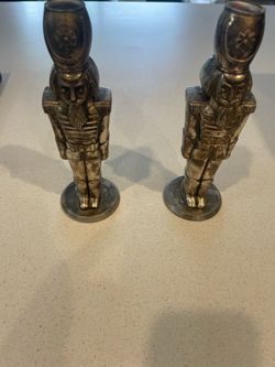 Vintage Godinger Silver Soldier Candlestick Holders Pair