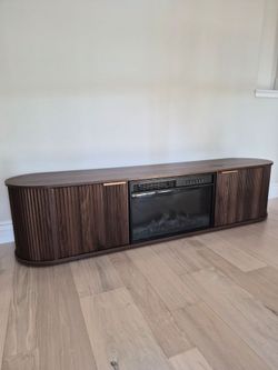 70 inches tv console with fire place and without