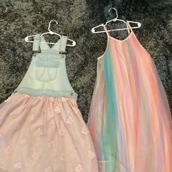 Pink skirt overalls and rainbow Sun dress