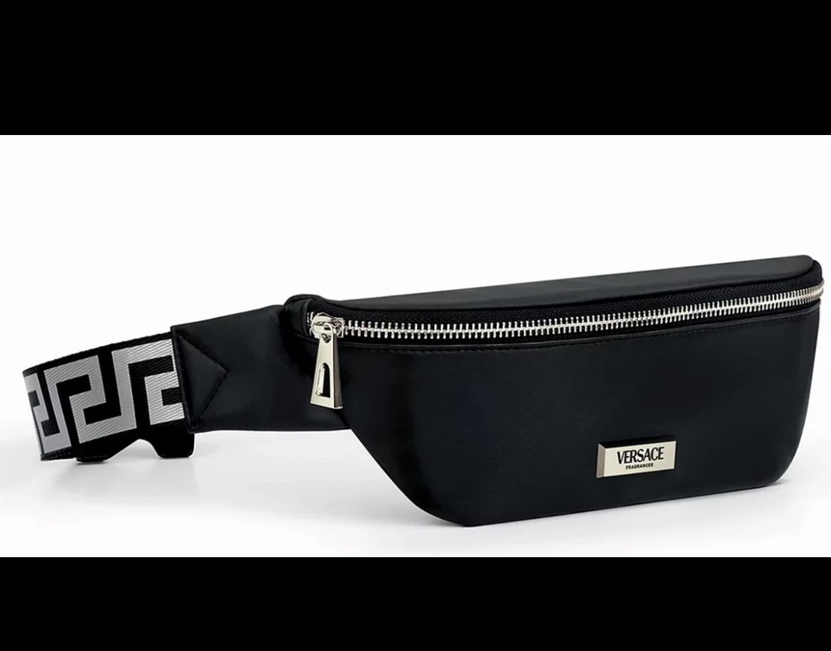 Versace Men's Luxury Belt Bag Black Waist Travel Fanny Pack Brand New Authentic