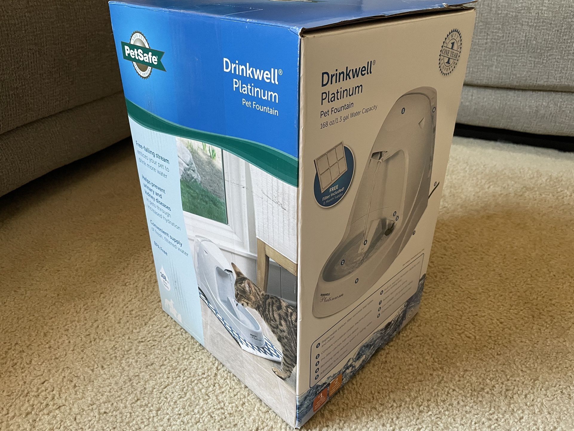PetSafe Platinum Drinkwell Pet Fountain W/Replacement Filters
