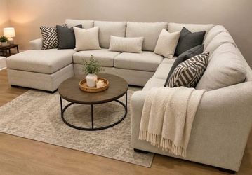 U-Shaped fabric Sectional Sofa with Chaise