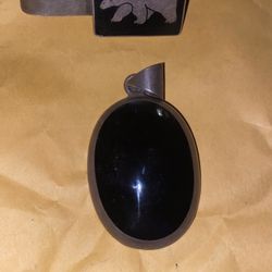 Native American vintage sterling silver large with a black stone pendant Tie Cli
