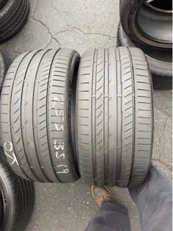 2 tires 255-35-19 continental good condition $120 for both mounted and balanced