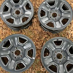 Five Stock JL Wrangler Wheels + Spare tire 