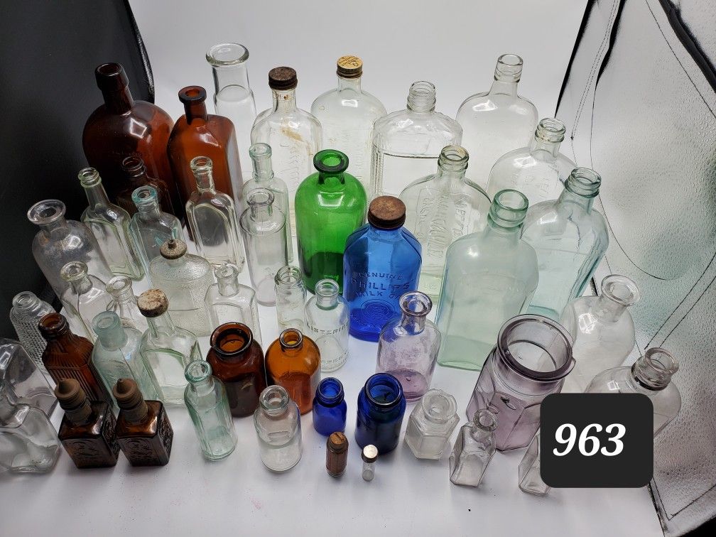 Huge Lot Of Antique Elixir Bottles 