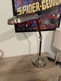 Lights of America Sun Light Wood and Metal Desk Lamp