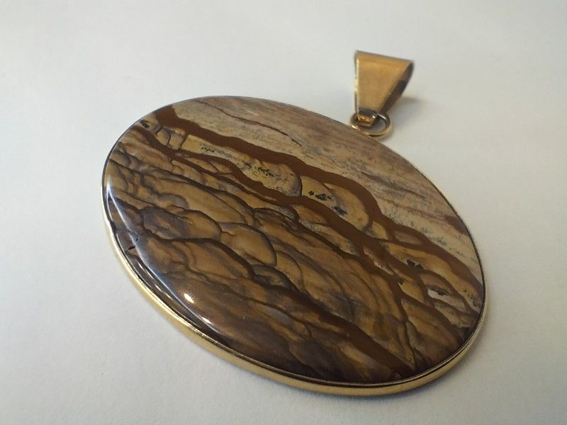 14K Gold Obsidian Pendant