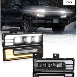 Partsam LED Headlights Assembly DOT Approved with Start Animation DRL 