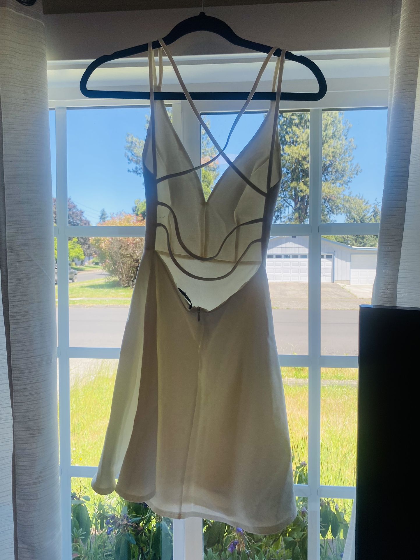 White Open Back Dress