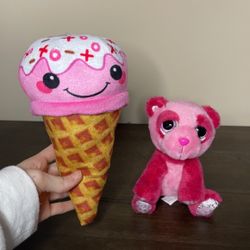 Ice cream and pink bear plush