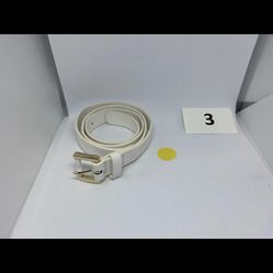 Tommy Hilfiger  White Leather Gold Buckle Designer Dress Belt Size 2