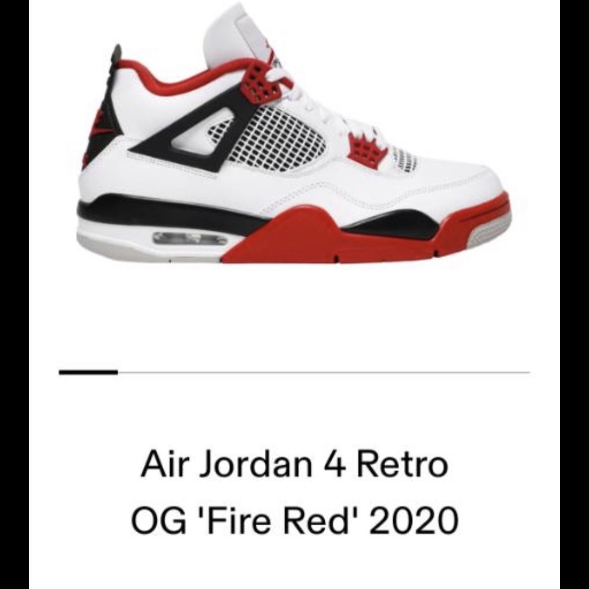 Air Jordan 4 retro OG “Fire red” 2020