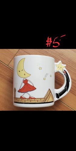 H Takashima Star Yellow Moon Ceramic Mug Cup
