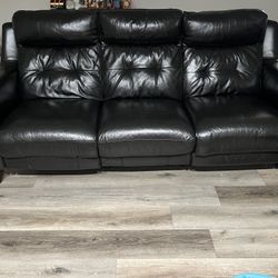 Black Leather Reclining Sofa And Love Seat 