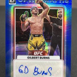 2023 Panini Donruss Optic UFC - Opti-Graphs Gilbert Burns #OG-GBN Blue Prizm /99
