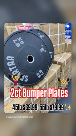 Weightlifting Bumper Plates Exercise Gym Heavy Weights 55lb 45lb