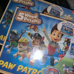 Paw Patrol 5 Wood Puzzles 