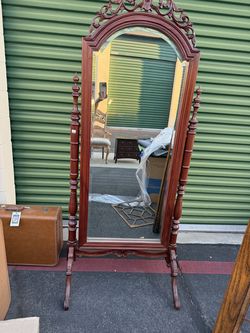 Victorian Carved Cheval Mirror