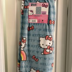 Blue Rainbow Hello Kitty Blanket
