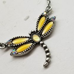 Legendary dragonfly  with shell Inlay & Aurora borealis crystal