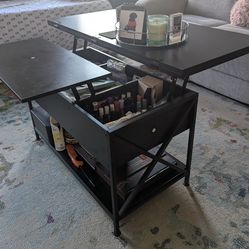 Lift top coffee table with storage