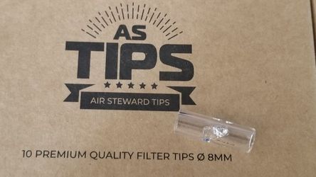 Air Steward Tips - Premium Quality Glass Cigarette Rolling Filter Tips (8mm)