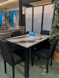 🔥New Model Flash Deal🔥Brand New 5pc Dining Set: Table with Four Chairs $399, Payment Available, Delivery Available.